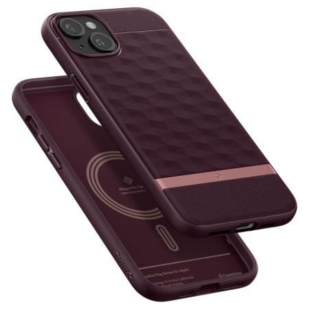 Husa pentru iPhone 15 - Spigen Caseology Parallax MagSafe - Burgundy