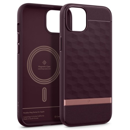 Husa pentru iPhone 15 - Spigen Caseology Parallax MagSafe - Burgundy