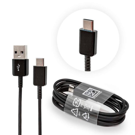 Cablu de Date USB la Type-C, 2.1A, 480Mbps, 0.8m - Samsung (EP-DR140ABE) - Black (Bulk Packing)