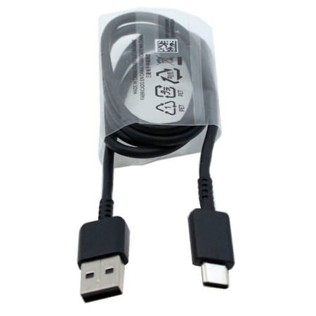 Cablu de Date USB la Type-C, 2.1A, 480Mbps, 0.8m - Samsung (EP-DR140ABE) - Black (Bulk Packing)