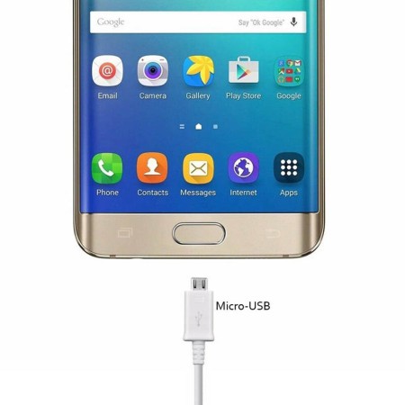 Cablu de Date USB to Micro-USB, 2A, 1.5m - Samsung (ECB-DU4EWE) - White (Bulk Packing)