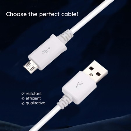 Cablu de date USB la Micro-USB, 0.8m - Samsung (ECB-DU68WE) - White