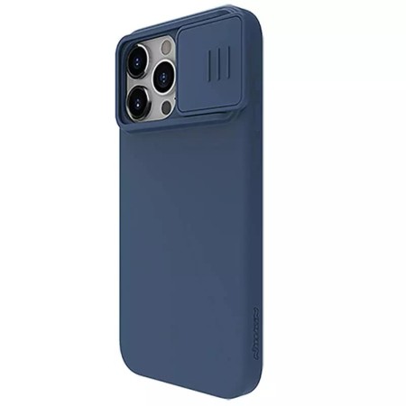 Husa pentru iPhone 15 Pro - Nillkin CamShield Silky MagSafe Silicone - Midnight Blue