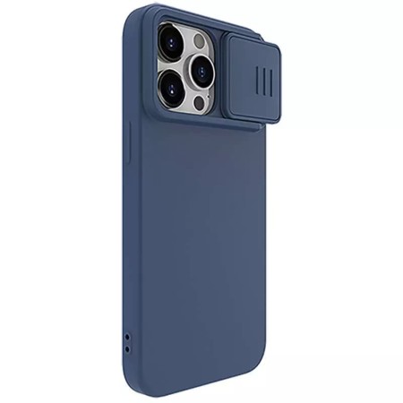 Husa pentru iPhone 15 Pro - Nillkin CamShield Silky MagSafe Silicone - Midnight Blue