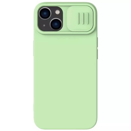 Husa pentru iPhone 15 Plus - Nillkin CamShield Silky MagSafe Silicone - Mint Green