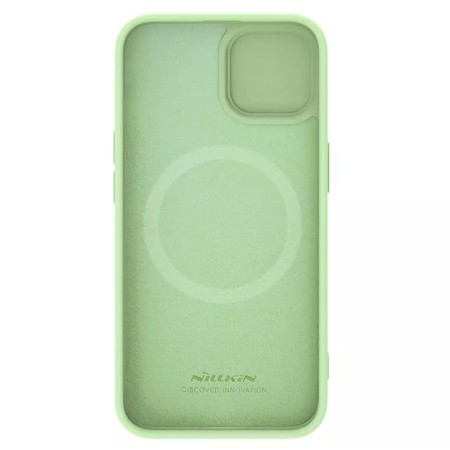 Husa pentru iPhone 15 Plus - Nillkin CamShield Silky MagSafe Silicone - Mint Green