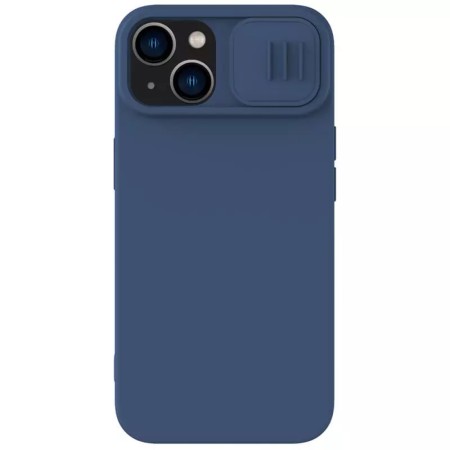 Husa pentru iPhone 15 Plus - Nillkin CamShield Silky MagSafe Silicone - Midnight Blue