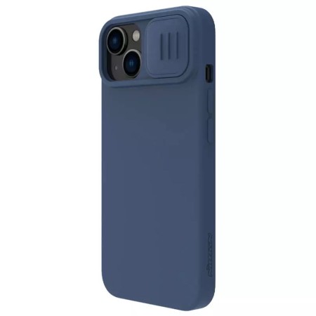 Husa pentru iPhone 15 Plus - Nillkin CamShield Silky MagSafe Silicone - Midnight Blue