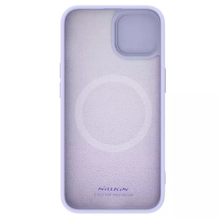 Husa pentru iPhone 15 Plus - Nillkin CamShield Silky MagSafe Silicone - Misty Purple