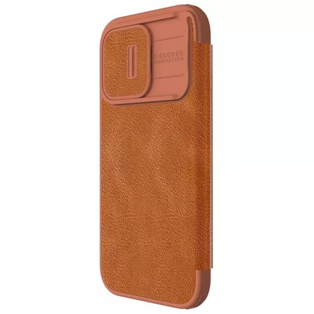 Husa pentru iPhone 15 Pro Max - Nillkin QIN Pro Leather Case - Brown