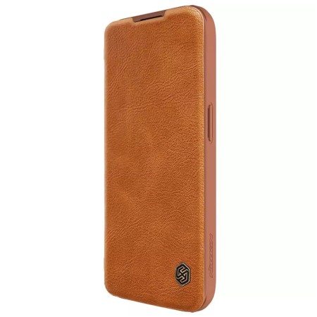 Husa pentru iPhone 15 Pro Max - Nillkin QIN Pro Leather Case - Brown