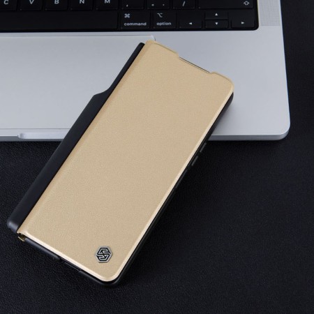 Husa pentru Samsung Galaxy Z Fold5 - Nillkin QIN Pro Leather Case - Gold