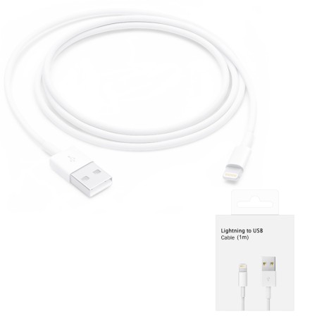 Cablu de Date USB-A la Lightning, 1m - Apple A1480 (MXLY2ZM/A) - White (Blister Packing)