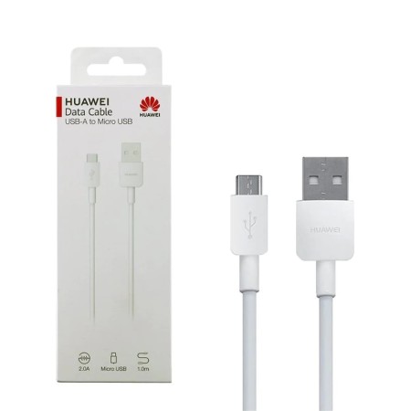 Cablu de Date USB la Micro-USB, 2A, 1m - Huawei (CP70) - White (Blister Packing)