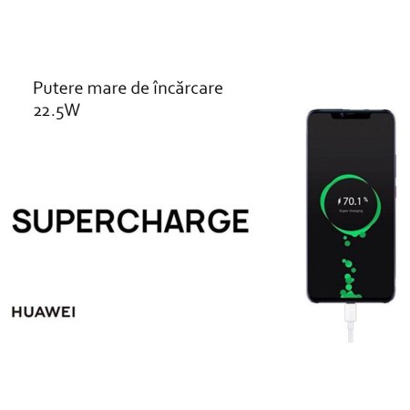 Incarcator pentru Priza, Fast Charging, 22.5W + Cablu Type-C, 5A, 1m - Huawei CP404 (HW-100225E00) - White (Bister Packing)