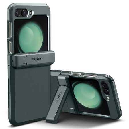 Husa pentru Samsung Galaxy Z Flip5 - Spigen Tough Armor Pro - Abyss Green