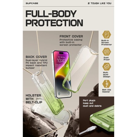 Husa pentru iPhone 15 Pro Max - Supcase Unicorn Beetle Pro - Gradient Green