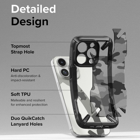 Husa pentru iPhone 15 Pro - Ringke Fusion X Design - Camo Black