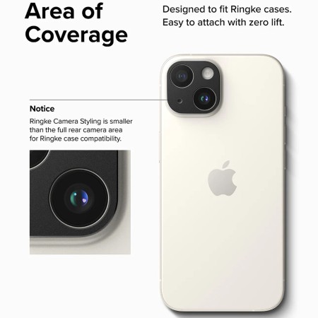 Protectie Camera pentru iPhone 15 / 15 Plus - Ringke Camera Styling - Black