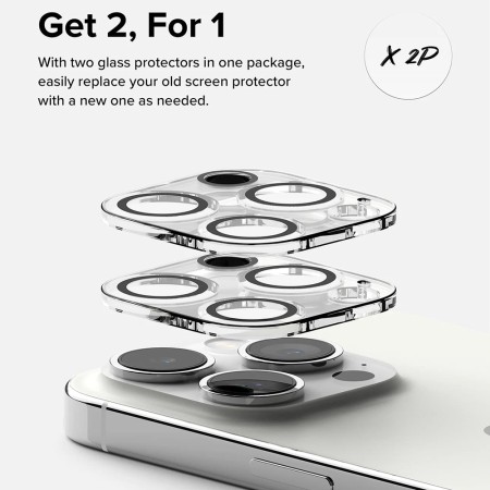 Folie Camera pentru iPhone 15 Pro Max (set 2) - Ringke Camera Protector Glass - Clear