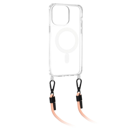 Husa MagSafe compatibila Apple iPhone 13, Atasare Magnetica, Cu Snur Detasabil, Pink