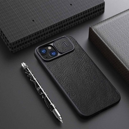 Husa pentru iPhone 15 Plus - Nillkin QIN Pro Leather Case - Black