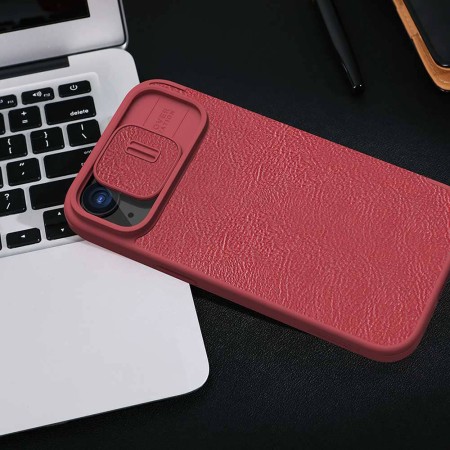 Husa pentru iPhone 15 - Nillkin QIN Pro Leather Case - Red