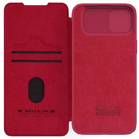 Husa pentru iPhone 15 Plus - Nillkin QIN Pro Leather Case - Red