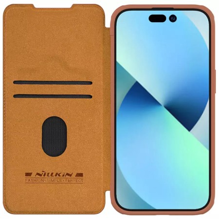 Husa pentru iPhone 15 - Nillkin QIN Pro Leather Case - Brown