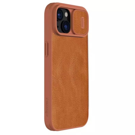 Husa pentru iPhone 15 - Nillkin QIN Pro Leather Case - Brown