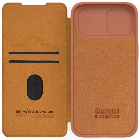 Husa pentru iPhone 15 - Nillkin QIN Pro Leather Case - Brown