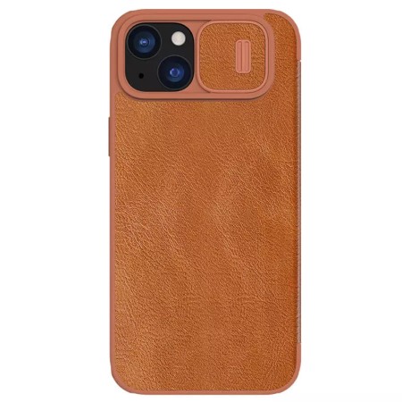 Husa pentru iPhone 15 Plus - Nillkin QIN Pro Leather Case - Brown