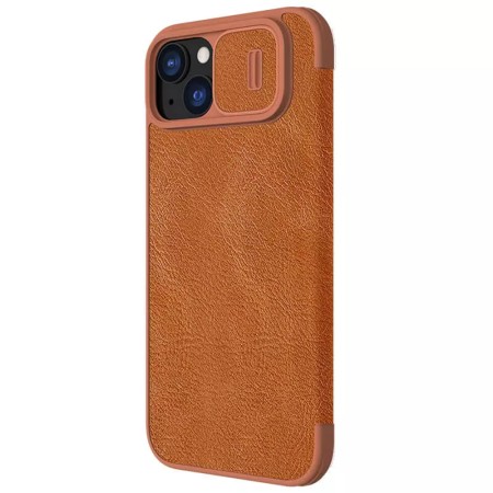 Husa pentru iPhone 15 Plus - Nillkin QIN Pro Leather Case - Brown