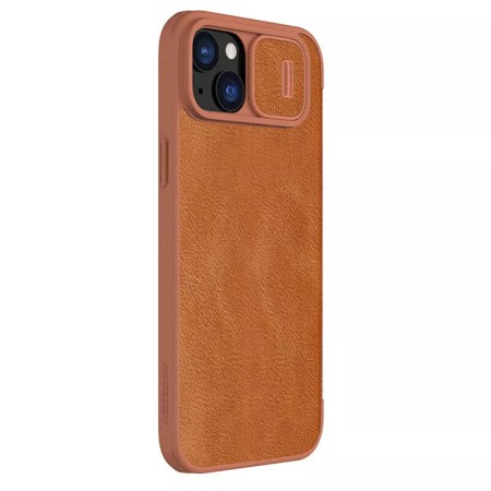 Husa pentru iPhone 15 Plus - Nillkin QIN Pro Leather Case - Brown