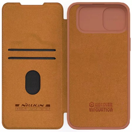 Husa pentru iPhone 15 Plus - Nillkin QIN Pro Leather Case - Brown