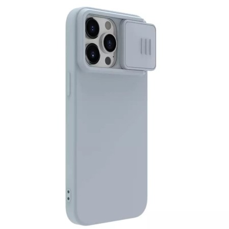 Husa pentru iPhone 15 Pro Max - Nillkin CamShield Silky MagSafe Silicone - Star Grey