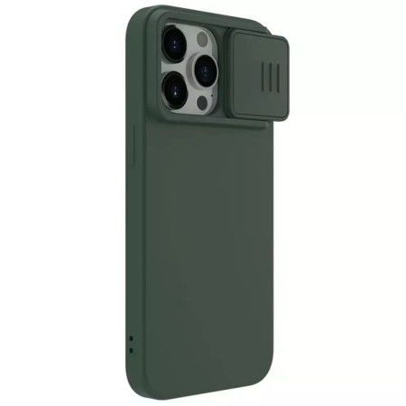 Husa pentru iPhone 15 Pro - Nillkin CamShield Silky MagSafe Silicone - Foggy Green