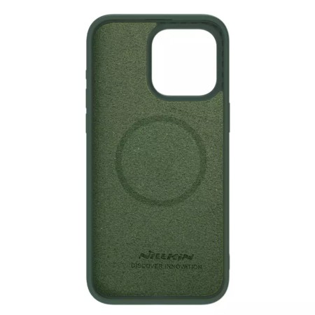 Husa pentru iPhone 15 Pro - Nillkin CamShield Silky MagSafe Silicone - Foggy Green