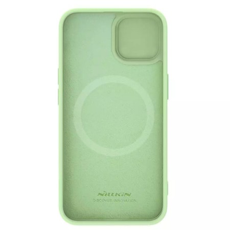 Husa pentru iPhone 15 - Nillkin CamShield Silky MagSafe Silicone - Mint Green