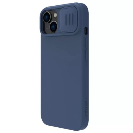 Husa pentru iPhone 15 - Nillkin CamShield Silky MagSafe Silicone - Midnight Blue