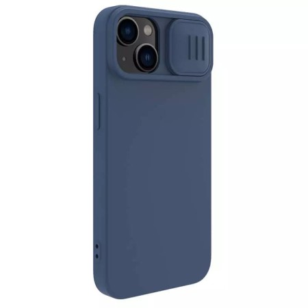 Husa pentru iPhone 15 - Nillkin CamShield Silky MagSafe Silicone - Midnight Blue