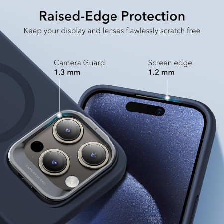 Husa pentru iPhone 15 Pro - ESR Cloud Soft HaloLock Kickstand - Dark Blue