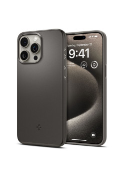 Husa pentru iPhone 15 Pro Max Spigen Thin Fit, Gunmetal