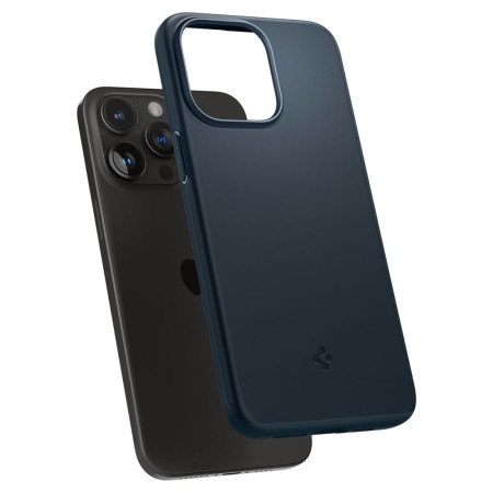 Husa pentru iPhone 15 Pro Max Spigen Thin Fit, Metal Slate