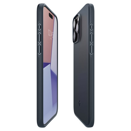 Husa pentru iPhone 15 Pro Max Spigen Thin Fit, Metal Slate