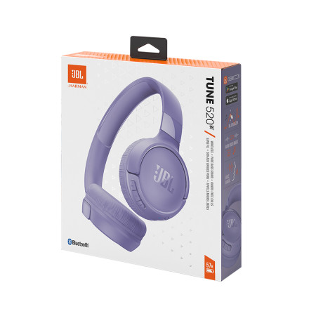 Casti JBL Bluetooth on-ear cu microfon, pliabile (Tune 520), Purple