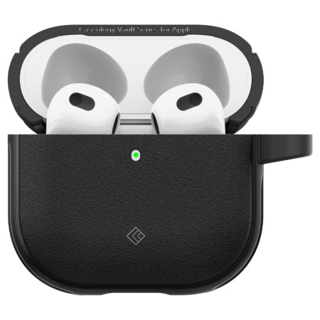 Husa cu Holder Metalic pentru Apple AirPods 4 Spigen Caseology Vault - Matte Black