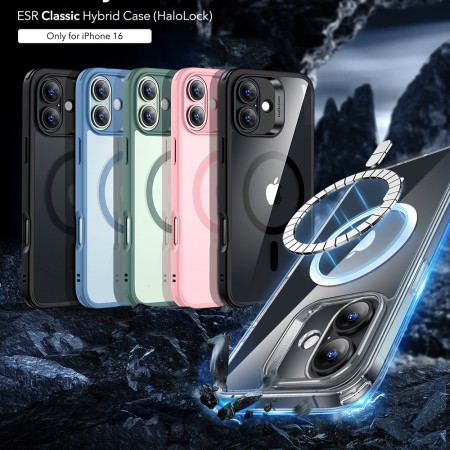 Husa pentru iPhone 16 - ESR Classic Hybrid HaloLock - Clear