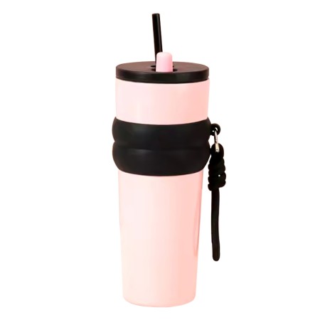 Termos din Otel Inoxidabil, 710ml - Cupa pentru masina, o singura pipeta - Pink