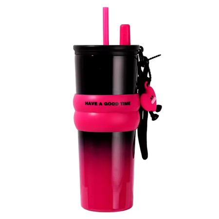 Termos din Otel Inoxidabil, 710ml - Cupa pentru masina, o singura pipeta - Fuchsia